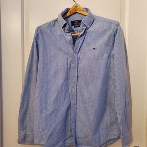 Vineyard Vines Blue Check Button Down Whale Shirt